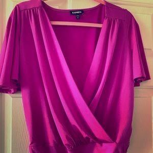 Express pink thong body suit